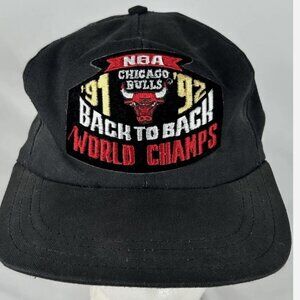 Vtg 90s NBA Chicago Bulls 91 92 Back To Back Champions Hat Cap Championship USA